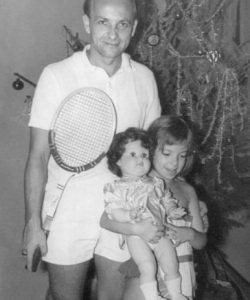 Noël 1961 à Abidjan avec sa fille Jehanne