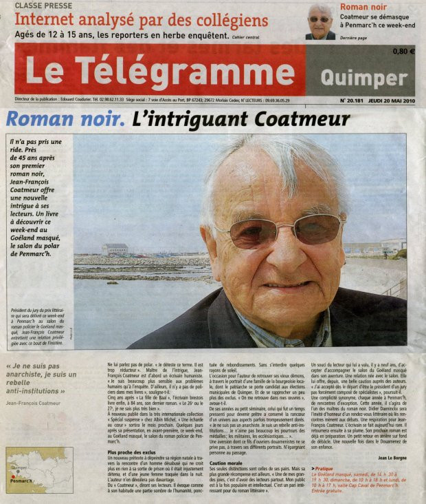 La dernière page du Télégramme en mai 2010