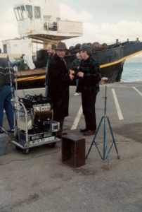 1989, port de Brest - Philippe Léotard sur le tournage des Sirène de Minuit